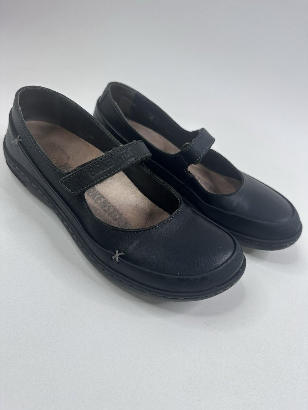 Birkenstock Womens Iona Black Leather Mary Jane Shoes Flats EU 36 5-5.5 Girls